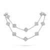 Van Cleef & Arpels VCARA43300 Vintage Alhambra long necklace 20 motifs White gold Diamond necklace 1