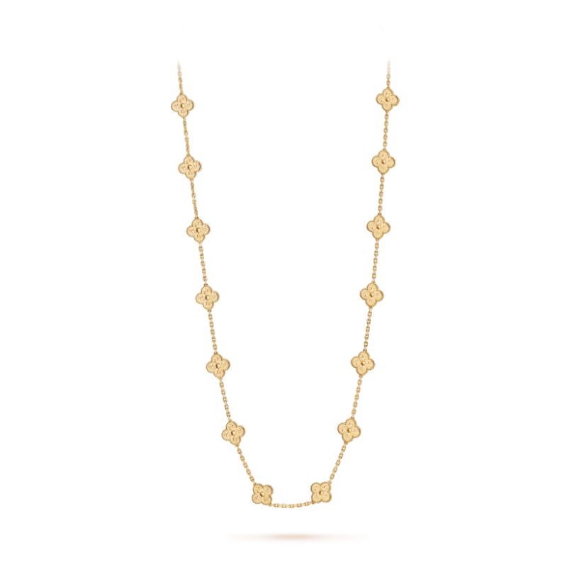 Van Cleef & Arpels VCARO1IC00 necklace Vintage Alhambra long necklace 20 motifs Yellow gold necklace 1