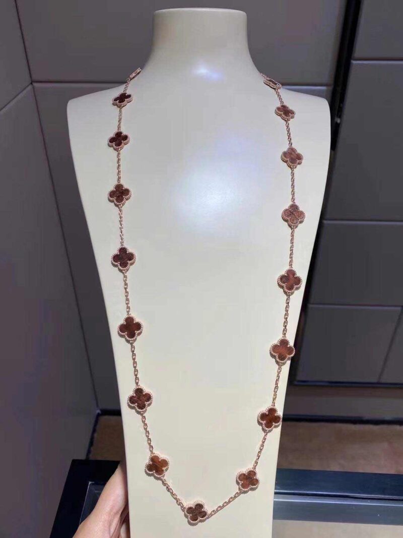 Van Cleef & Arpels Vintage necklace Alhambra long necklace 20 motifs Rose gold Letterwood necklace 2