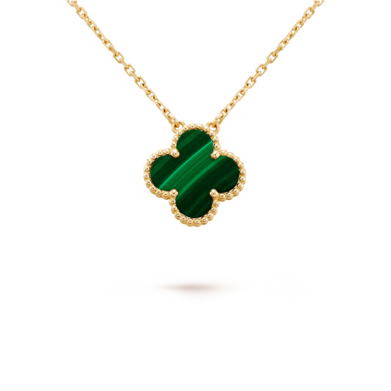 Van Cleef & Arpels VCARO9VA00 Vintage Alhambra pendant Yellow gold Malachite Necklace 1