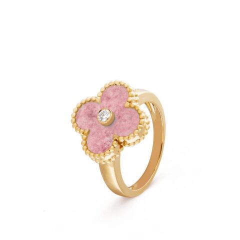 Van Cleef & Arpels VCARF48900-Rosenite Vintage Alhambra ring Yellow gold Diamond Rosenite ring 1