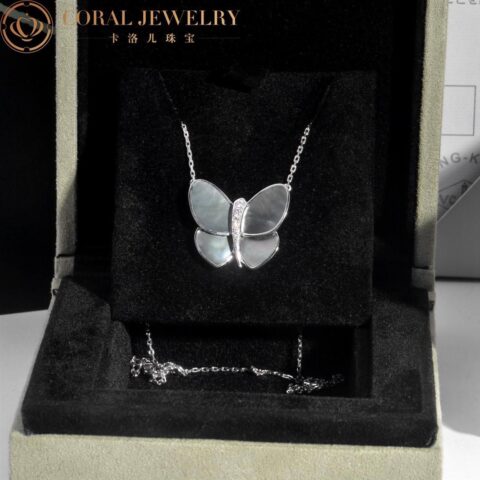 Van Cleef & Arpels VCARA63700 Pendant Butterfly Papillon Diamond and Mother-of-Pearl Necklace 7