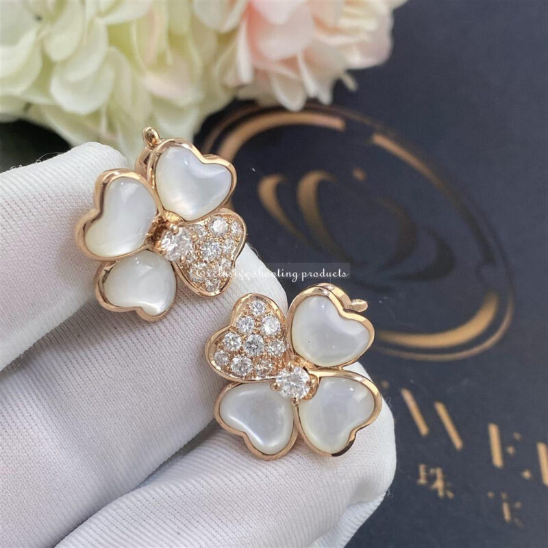 Van Cleef & Arpels VCARO5BX00 Cosmos earrings small model Rose gold Diamond Mother-of-pearl earrings 5