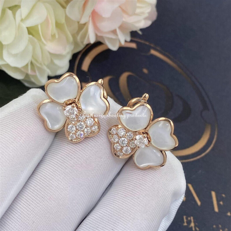 Van Cleef & Arpels VCARO5BX00 Cosmos earrings small model Rose gold Diamond Mother-of-pearl earrings 3