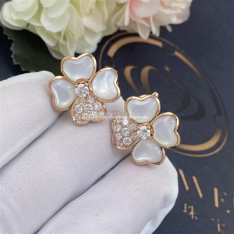 Van Cleef & Arpels VCARO5BX00 Cosmos earrings small model Rose gold Diamond Mother-of-pearl earrings 2