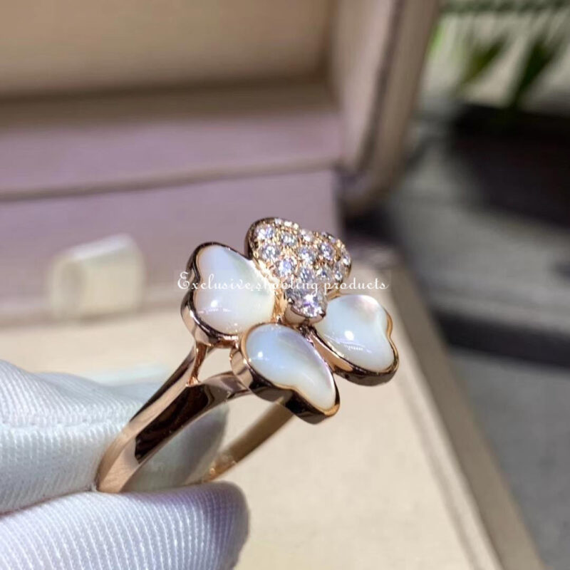 Van Cleef & Arpels VCARO51Y00 Cosmos ring medium model Rose gold Diamond Mother-of-pearl ring 4