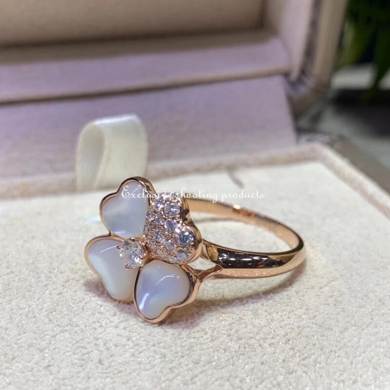 Van Cleef & Arpels VCARO51Y00 Cosmos ring medium model Rose gold Diamond Mother-of-pearl ring 2