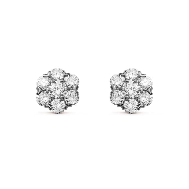 Van Cleef & Arpels CARA48300 Fleurette earstuds large model White gold Diamond 2