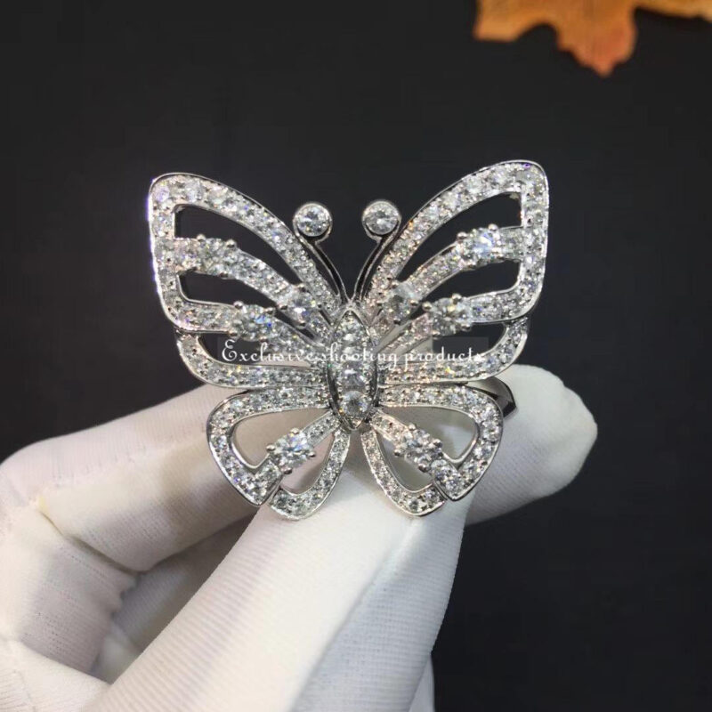 Van Cleef & Arpels VCARA13500 Flying Butterfly Between the Finger ring White gold Diamond ring 8