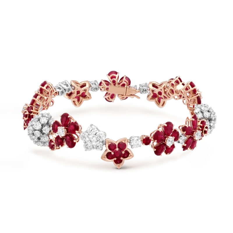 Van Cleef & Arpels VCARP47S00 Folie des Prés bracelet Rose gold Diamond Ruby bracelet 1