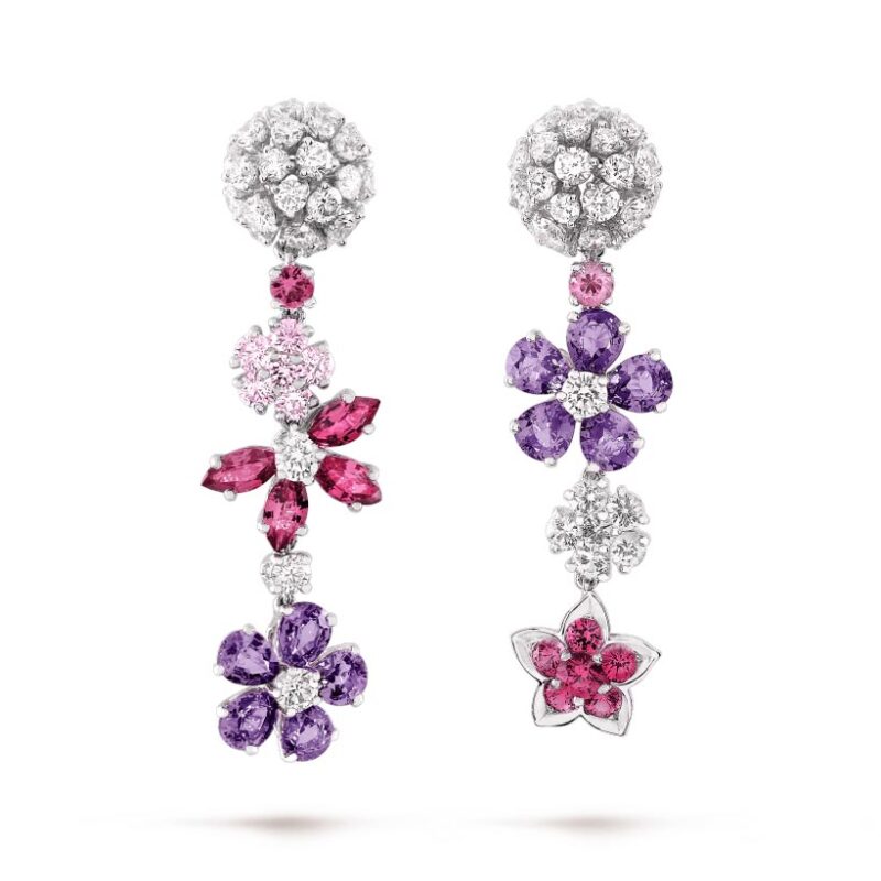 Van Cleef & Arpels VCARP05I00 Folie des Prés earrings White gold Diamond Sapphire 1