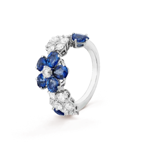 Van Cleef & Arpels VCARP05700 Folie des Prés ring White gold Diamond Sapphire ring 1