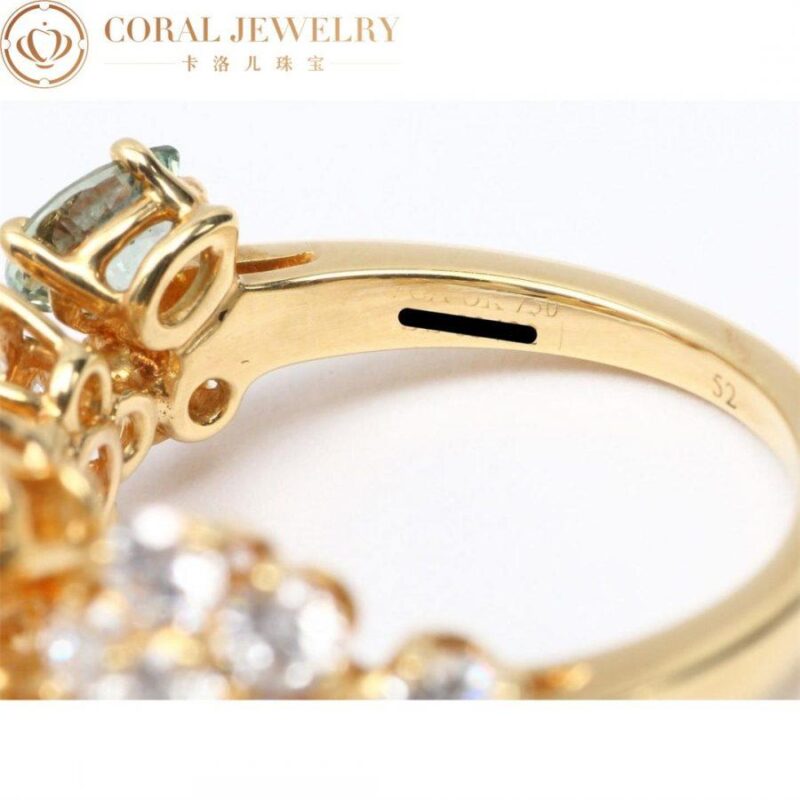 Van Cleef & Arpels VCARP05600-1 Folie des Prés ring Yellow gold Diamond Sapphire ring 2
