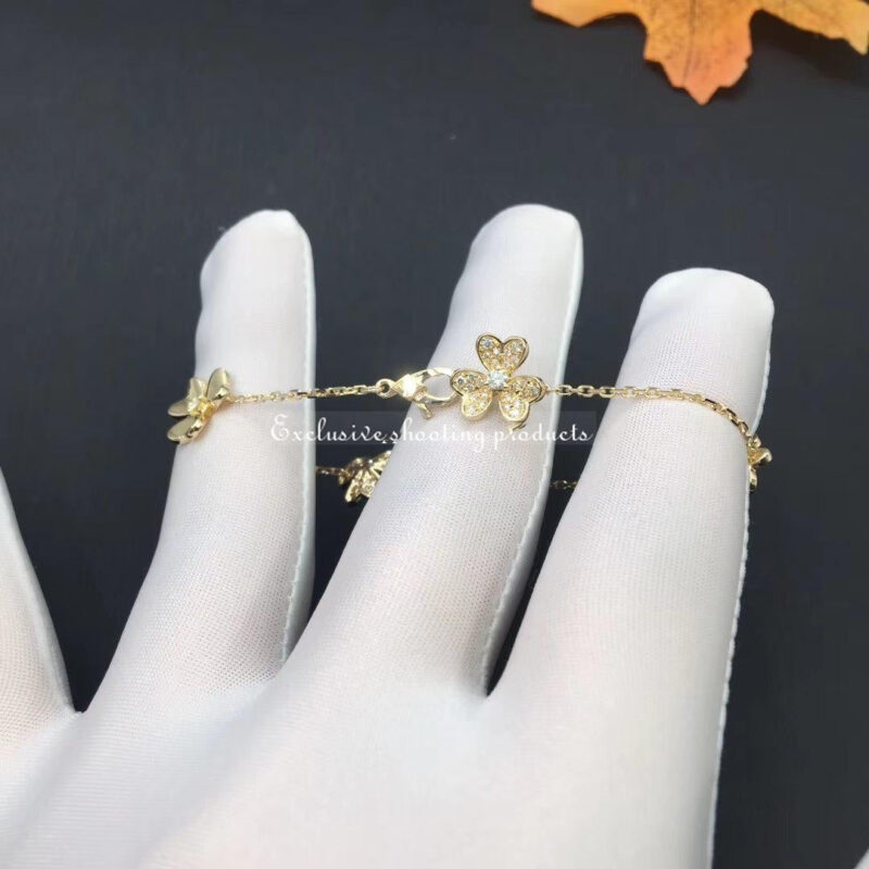 Van Cleef & Arpels VCARP3W400 Frivole bracelet 5 flowers Yellow gold Diamond bracelet 6