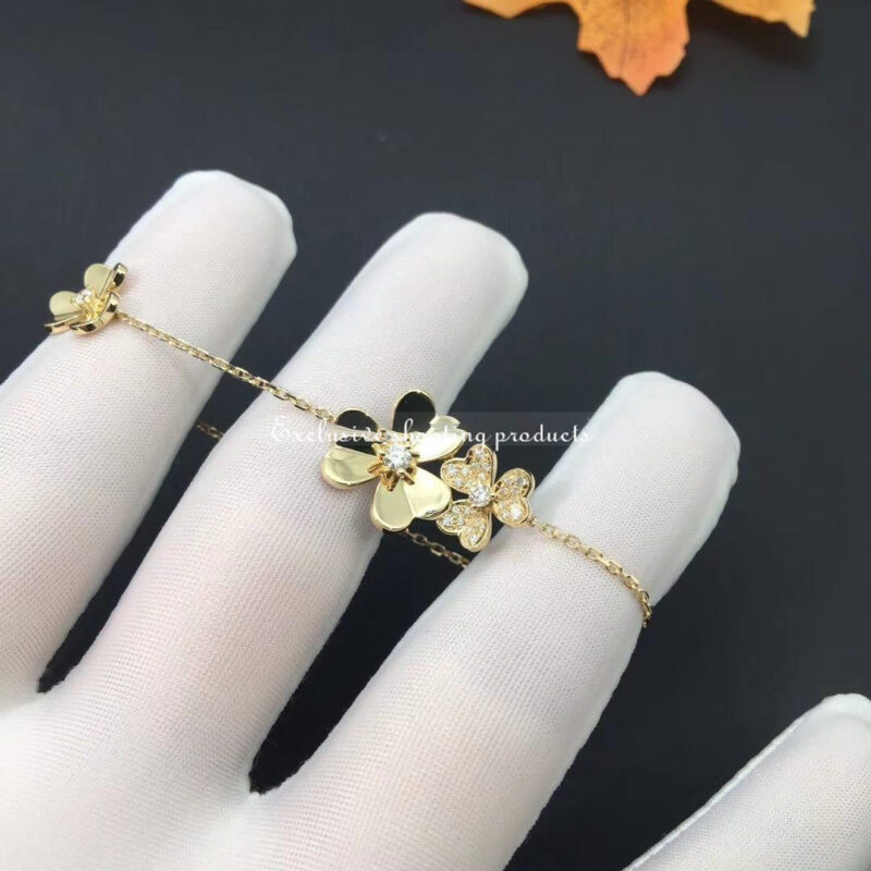 Van Cleef & Arpels VCARP3W400 Frivole bracelet 5 flowers Yellow gold Diamond bracelet 5