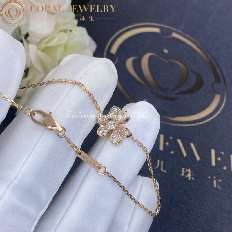 Van Cleef & Arpels VCARP7RD00 Frivole bracelet mini model Rose gold Diamond bracelet 4