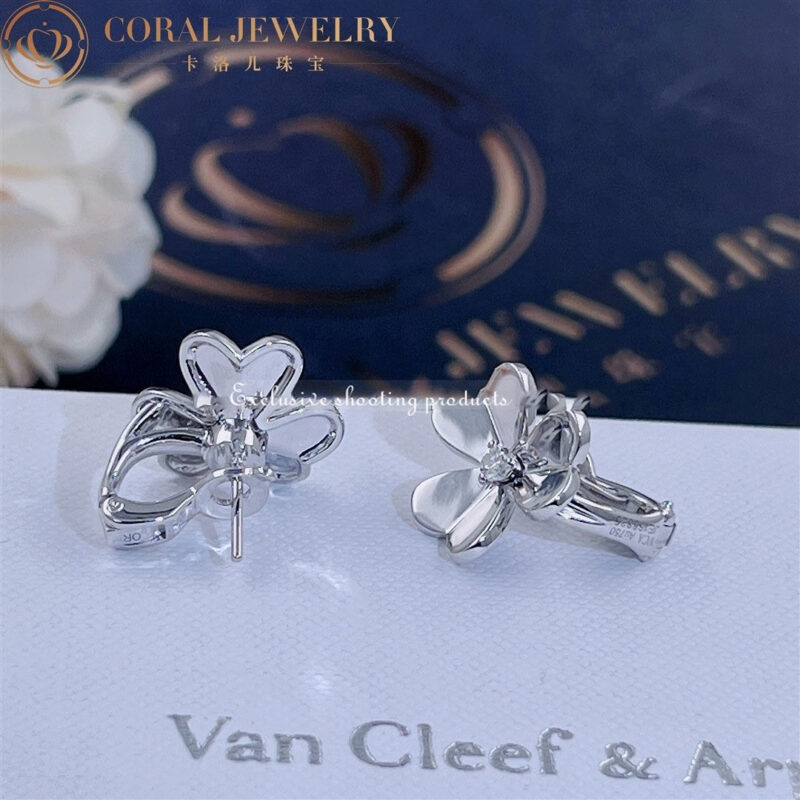 Van Cleef & Arpels VCARD80200 Frivole Earrings Small Model 18k White Gold Diamond Earrings 6