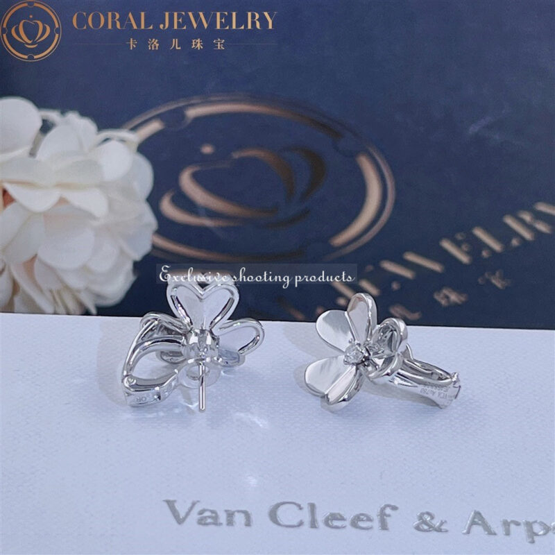 Van Cleef & Arpels VCARD80200 Frivole Earrings Small Model 18k White Gold Diamond Earrings 5