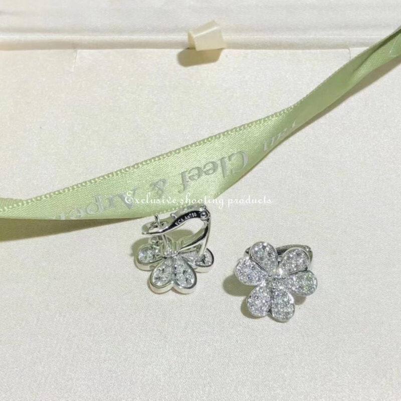 Van Cleef & Arpels VCARB65800 Frivole earrings small model White gold Diamond earrings 5