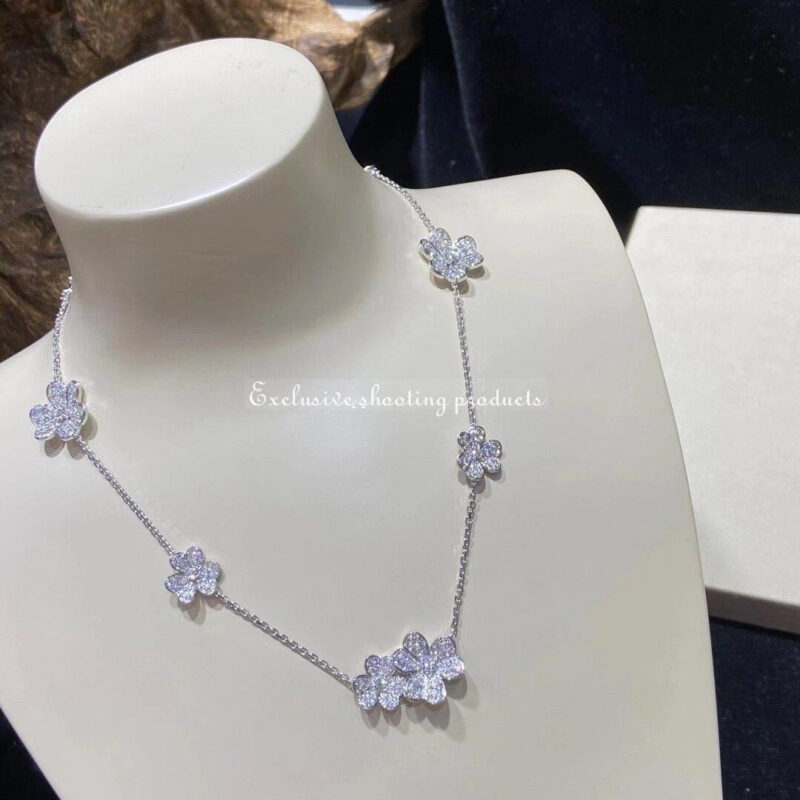 Van Cleef & Arpels VCARN25400 Frivole necklace 9 flowers White gold Diamond necklace 16