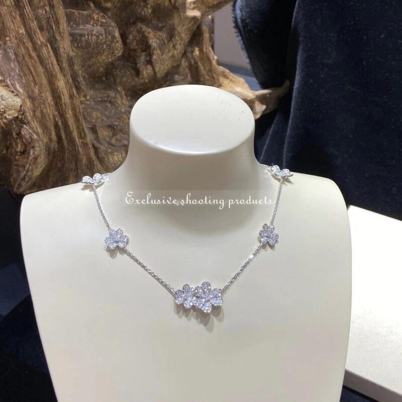 Van Cleef & Arpels VCARN25400 Frivole necklace 9 flowers White gold Diamond necklace 17