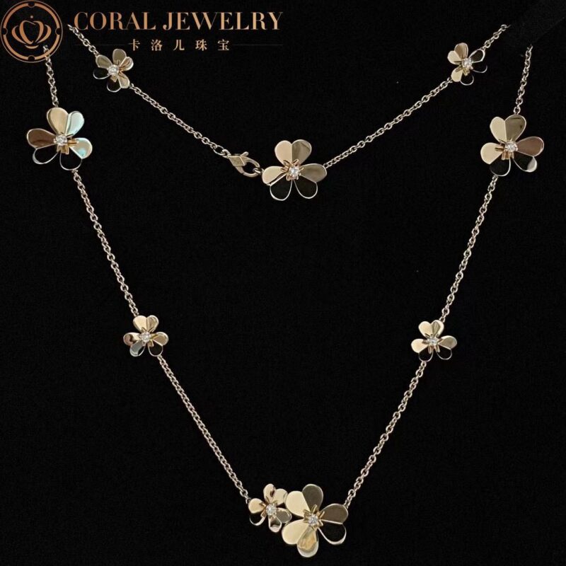 Van Cleef & Arpels VCARD31500 Frivole necklace 9 flowers Yellow gold Diamond Necklace 9