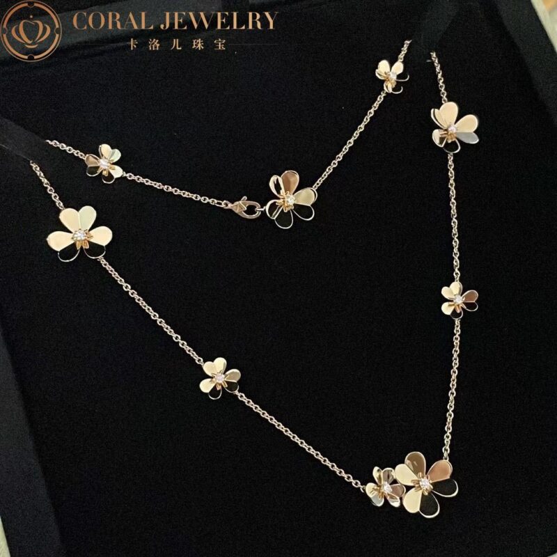 Van Cleef & Arpels VCARD31500 Frivole necklace 9 flowers Yellow gold Diamond Necklace 8