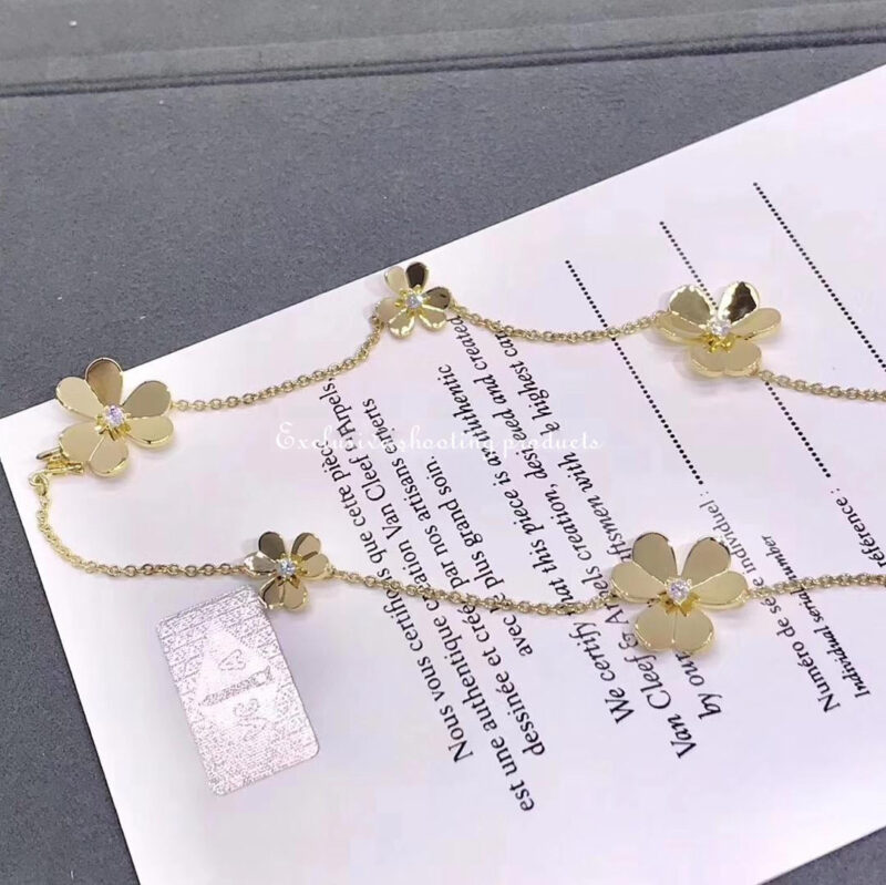 Van Cleef & Arpels VCARD31500 Frivole necklace 9 flowers Yellow gold Diamond Necklace 5
