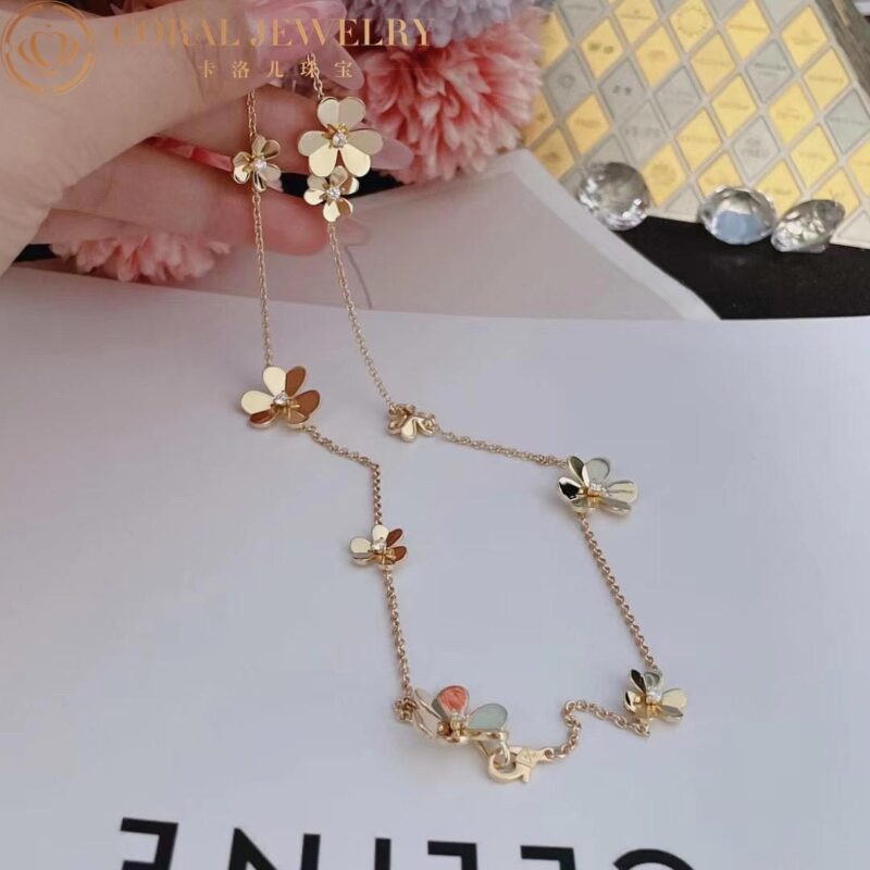 Van Cleef & Arpels VCARD31500 Frivole necklace 9 flowers Yellow gold Diamond Necklace 2