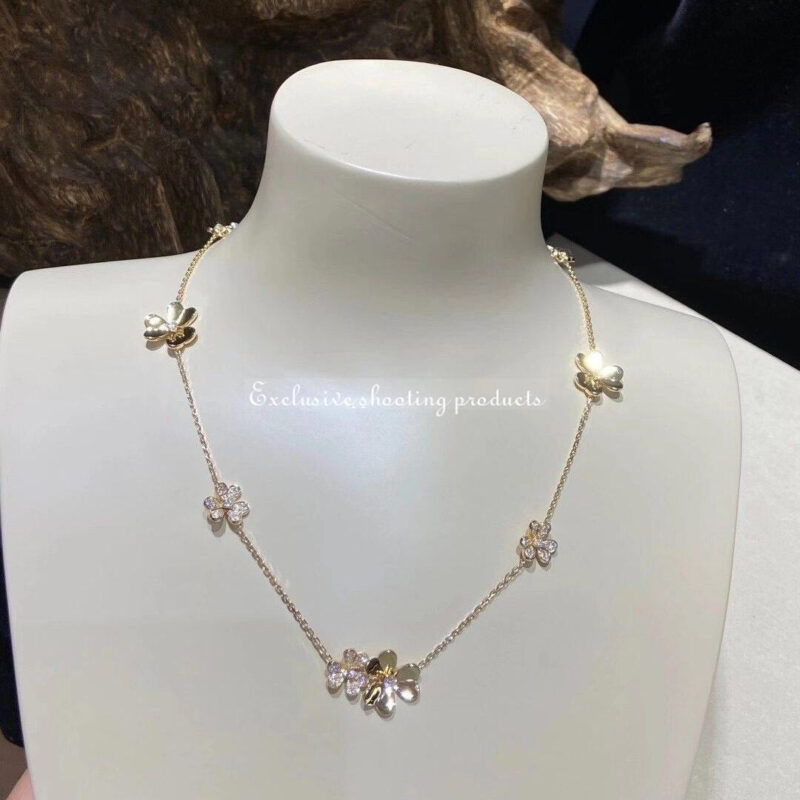 Van Cleef & Arpels VCARP3W600 Frivole necklace 9 flowers Yellow gold necklace Diamond 10