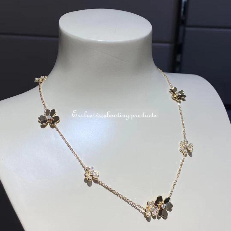 Van Cleef & Arpels VCARP3W600 Frivole necklace 9 flowers Yellow gold necklace Diamond 9