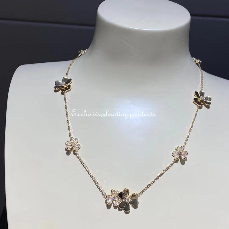 Van Cleef & Arpels VCARP3W600 Frivole necklace 9 flowers Yellow gold necklace Diamond 8