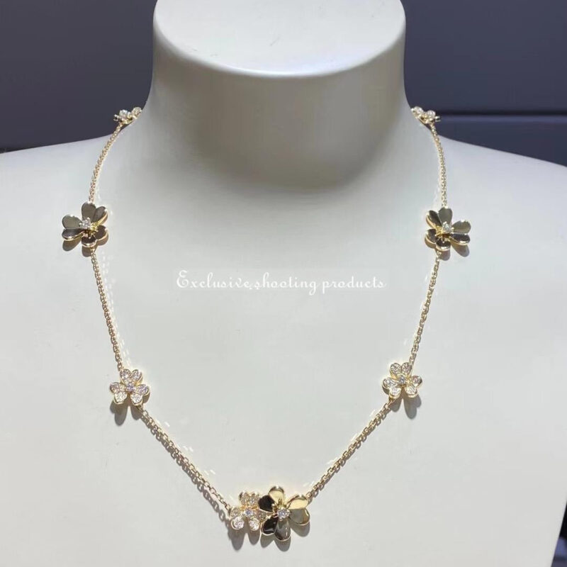 Van Cleef & Arpels VCARP3W600 Frivole necklace 9 flowers Yellow gold necklace Diamond 7