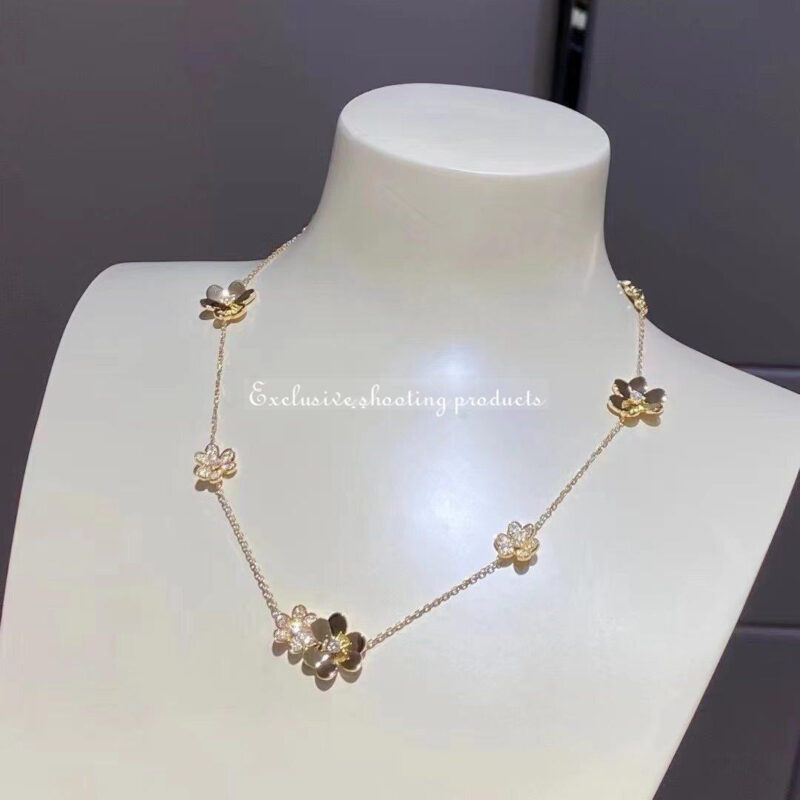 Van Cleef & Arpels VCARP3W600 Frivole necklace 9 flowers Yellow gold necklace Diamond 21