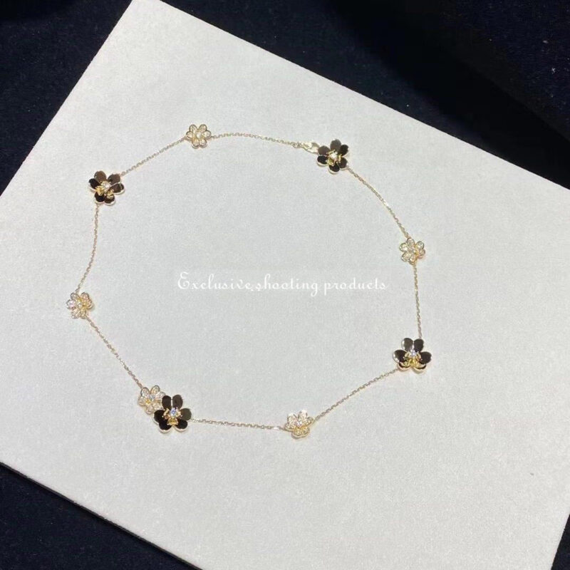 Van Cleef & Arpels VCARP3W600 Frivole necklace 9 flowers Yellow gold necklace Diamond 19