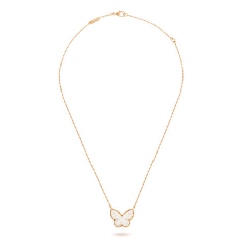 Van Cleef & Arpels VCARD99500 Lucky Alhambra butterfly pendant Yellow gold Mother-of-pearl pendant 9