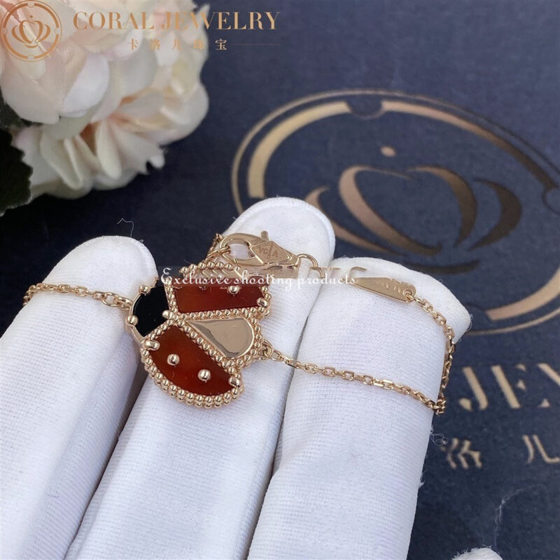 Van Cleef & Arpels VCARP7R100 Lucky Spring bracelet open wings ladybug Rose gold Carnelian Onyx bracelet 2