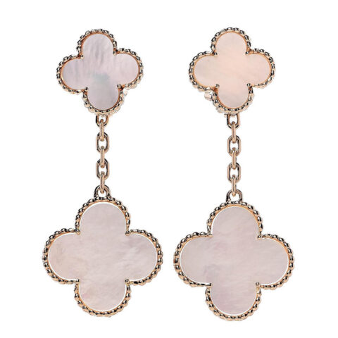 Van Cleef & Arpels CARD78900 Magic Alhambra earrings 4 motifs White gold Mother-of-pearl earrings 1