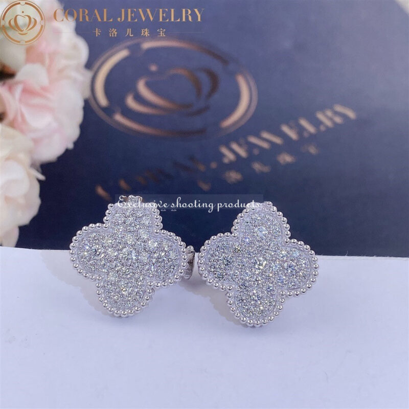 Van Cleef & Arpels VCARN9ZR00 Magic Alhambra earrings White gold Diamond earrings 9