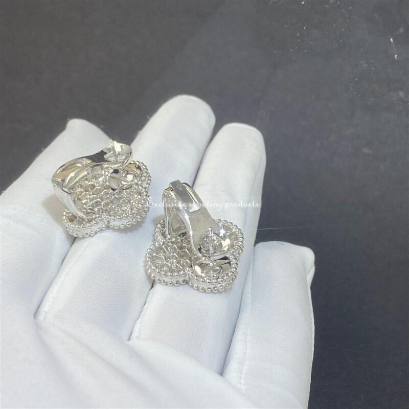 Van Cleef & Arpels VCARN9ZR00 Magic Alhambra earrings White gold Diamond earrings 8