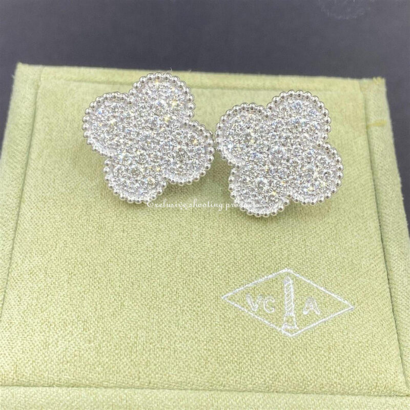 Van Cleef & Arpels VCARN9ZR00 Magic Alhambra earrings White gold Diamond earrings 3