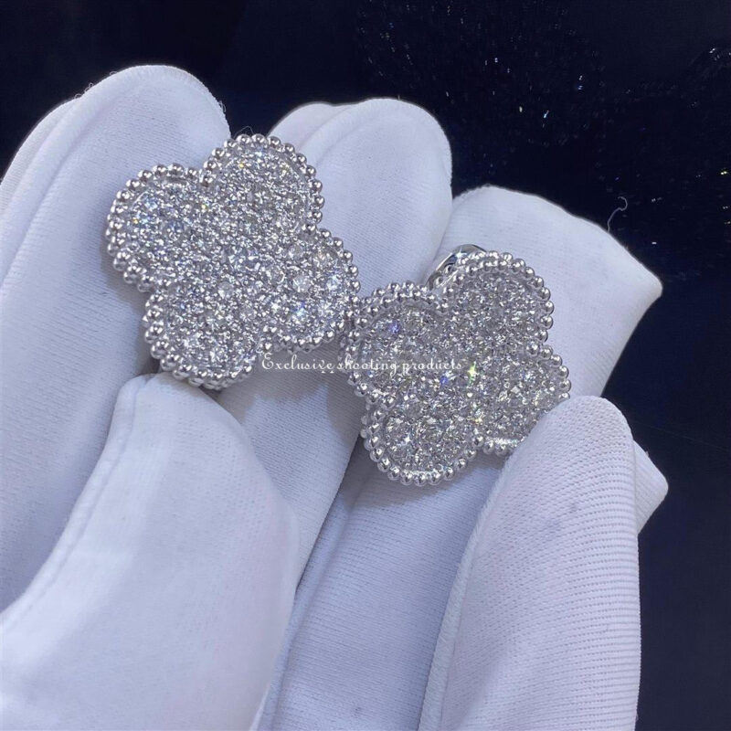 Van Cleef & Arpels VCARN9ZR00 Magic Alhambra earrings White gold Diamond earrings 2