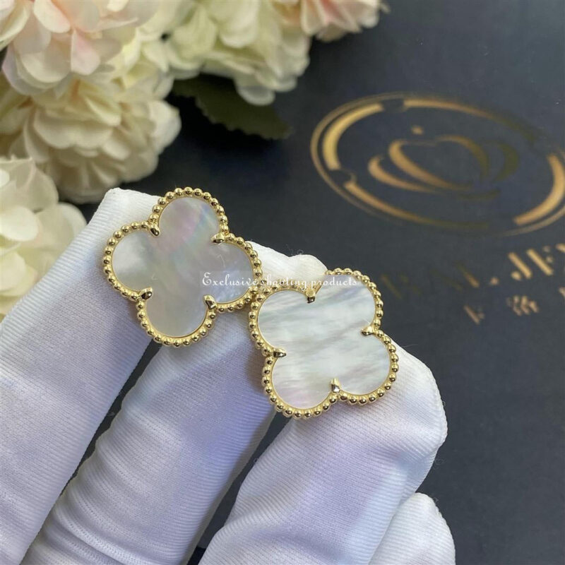 Van Cleef & Arpels VCARA43700 Magic Alhambra Earrings Yellow Gold Mother-of-pearl Earrings 7