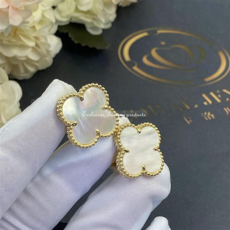 Van Cleef & Arpels VCARA43700 Magic Alhambra Earrings Yellow Gold Mother-of-pearl Earrings 6