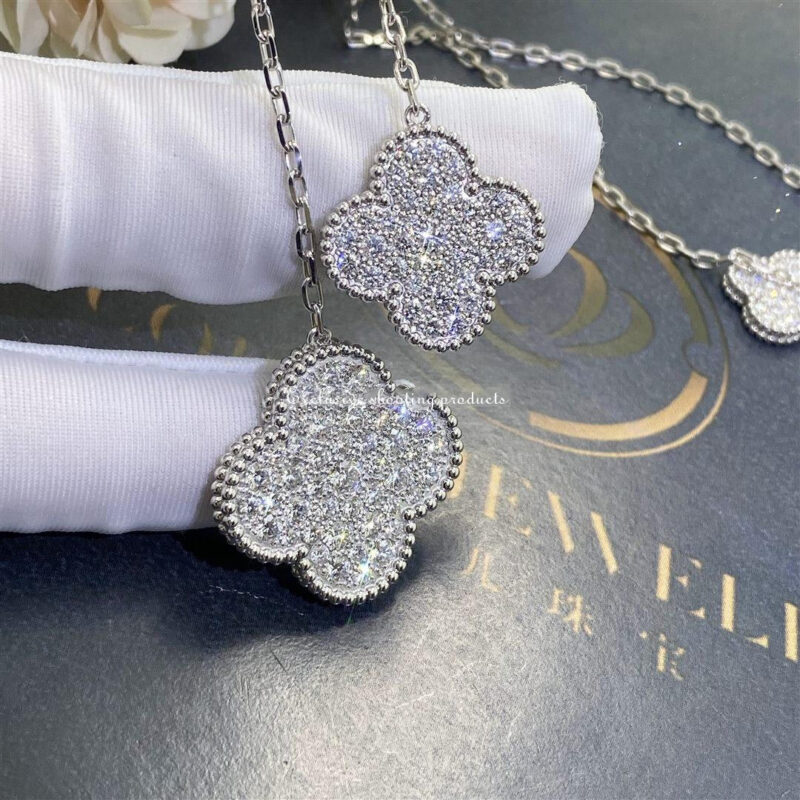 Van Cleef & Arpels VCARN9MP00 Magic Alhambra Necklace 6 Motifs White Gold Diamond Necklace 3