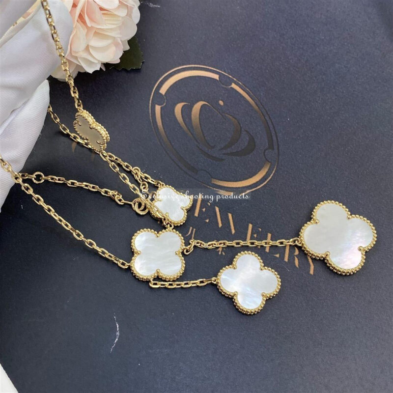 Van Cleef & Arpels VCARD79100 Magic Alhambra Necklace 6 Motifs Yellow gold Mother-of-pearl Necklace 8