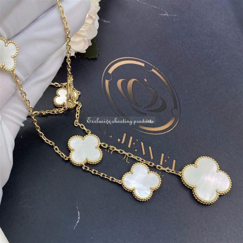 Van Cleef & Arpels VCARD79100 Magic Alhambra Necklace 6 Motifs Yellow gold Mother-of-pearl Necklace 7