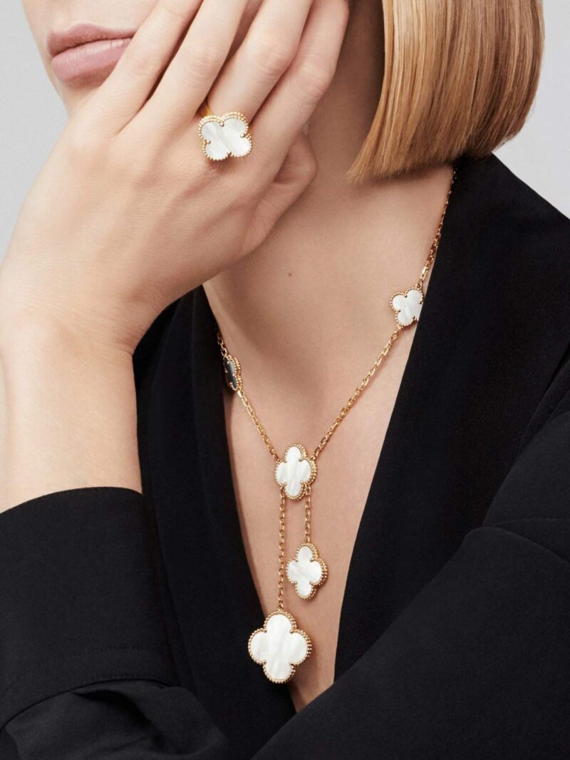 Van Cleef & Arpels VCARD79100 Magic Alhambra Necklace 6 Motifs Yellow gold Mother-of-pearl Necklace 5