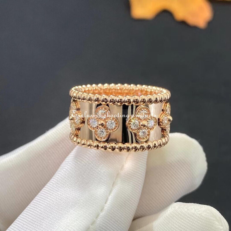 Van Cleef & Arpels VCARO9LN00 ring Perlée clovers Rose gold Diamond ring 2