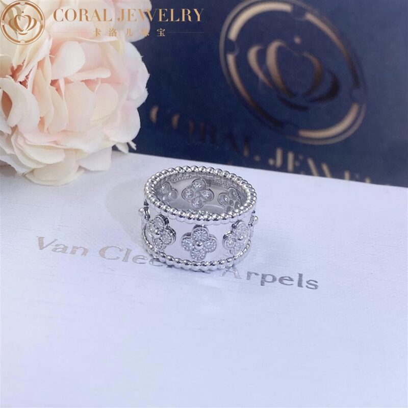 Van Cleef & Arpels VCARO9LP00 ring Perlée clovers White gold Diamond ring 7